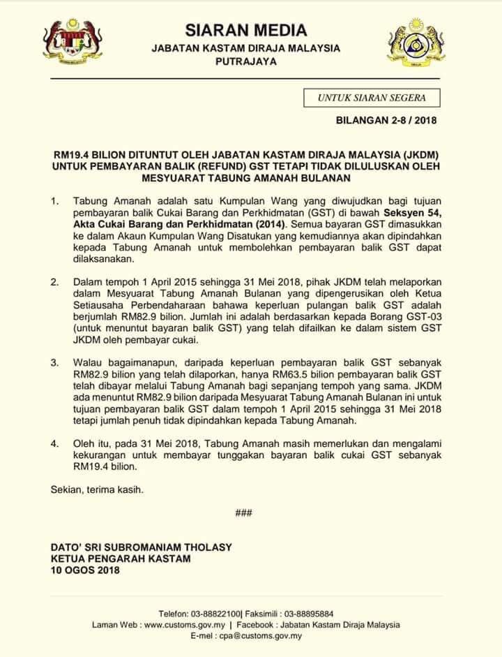 Contoh Surat Rasmi Pengecualian Bayaran Cukai Sst