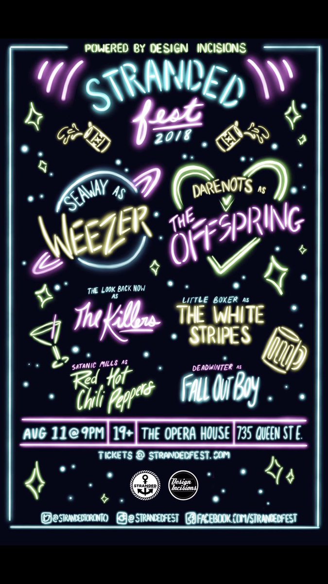 seawayband's tweet image. TORONTO! We are playing a full Weezer cover set tonight at Stranded Fest. Doors at the @OPERAHOUSETO open at 9PM. Tickets are still available at strandedfest.com