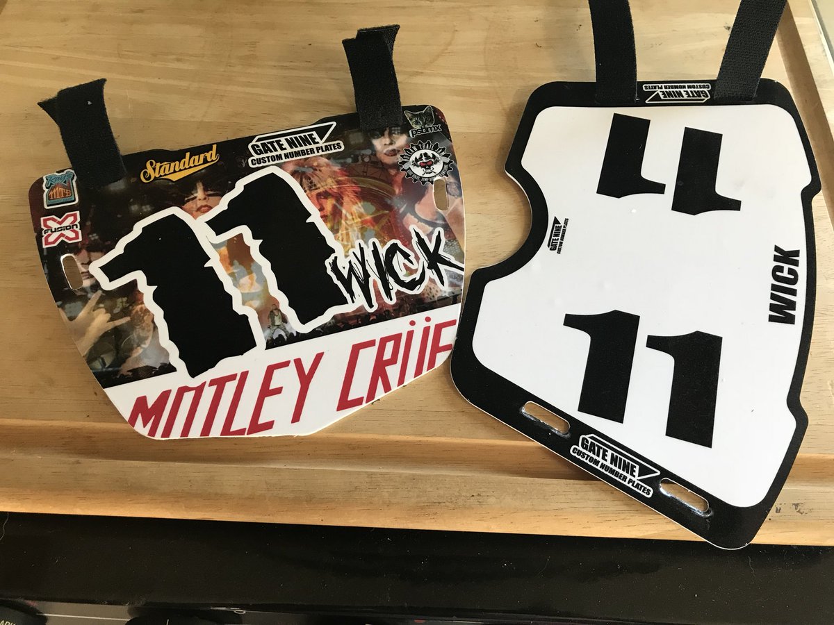BrianWick11's tweet photo. New plate ready for the season! @MrTommyLand @NikkiSixx @thevinceneil @mrmickmars @MotleyCrue #bmx https://t.co/QULj9ZN5t2