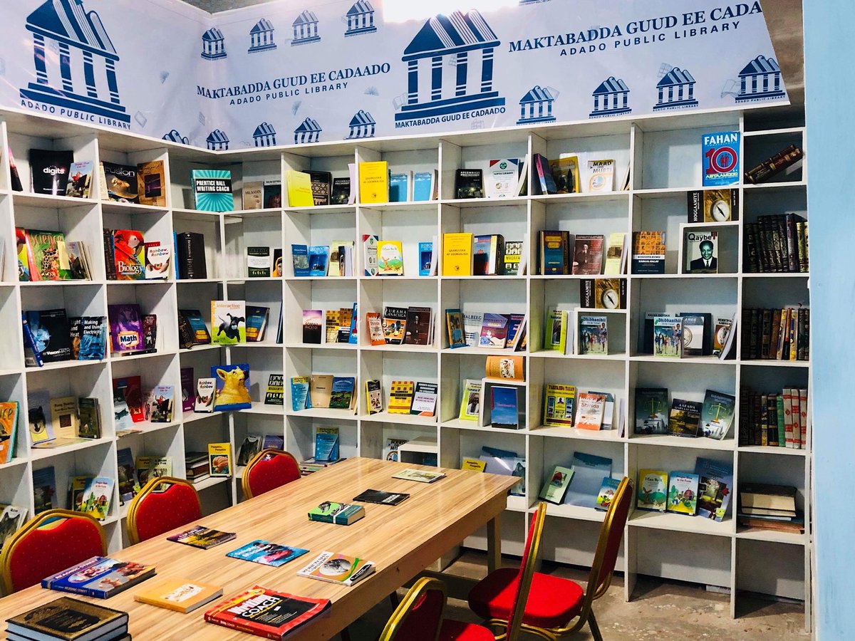 ZahraMursal's tweet photo. To build up Library 📚 is the only thing you can feed the community.

Well done @SenatorAbshir 
#MaktabaddaCadaado
#Cadaado #LibraryOpened https://t.co/B47ms8tSGE