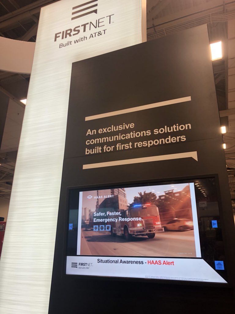 haasalert's tweet photo. Great to show our solution w/ @FirstNetGov at @APCOIntl &amp; @FireRescueIntl / Demo’d #digitalalerting for safe driving for #publicsafety and our #firstresponders / #ADAS solutions reduce collisions and improve #responsetime / @FirstNet #R2V #R2R @FireRescue1 #FRI2018 #APCO2018 https://t.co/DfWowvlTkq