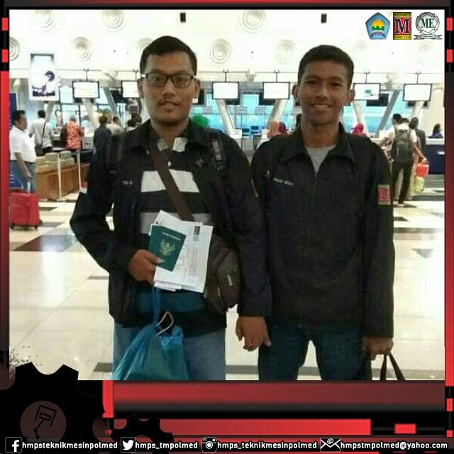 hmps_tmpolmed's tweet photo. [CSE2018]
Selamat berjuang &amp; selamat menimbah ilmu buat dua orang rekan-rekan teknik mesin kami, yaitu :
- Muhammad Irsan [ME - 4C]
- Bima Putra Barus [ME - 4D] 
dalam beberapa minggu kedepan di "COLLAGE STUDENT EXCHANGE 🇲🇨INDONESIA - 🇲🇾MALAYSIA 2018".
Goodluck rekan-rekan 🙌 https://t.co/hBBqopdHET