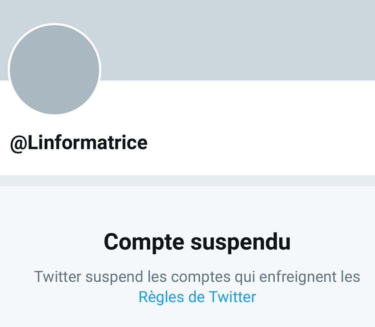 cvrx's tweet photo. #Linformatrice @Linformatrice: compte suspendu pour infraction aux règles de twitter.
Cruel: plus de 100.000 tweets sur 7 ans effacés: une réécriture orwélienne de l'histoire, puisque débats et discussions passés sont maintenant amputés de toutes ses contributions/1/3 https://t.co/WmAFvS1GrI