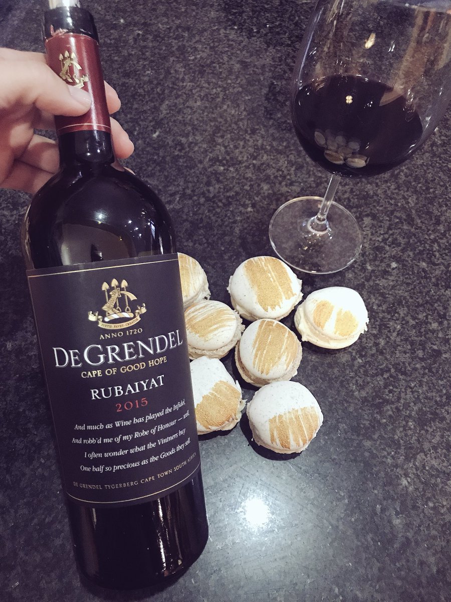 I am so chuffed to get the hang off making macarons👏🏻👏🏻 and to top it off, I am enjoying <a href="/degrendelwines/">De Grendel Wines</a>  Rubaiyat!! One word.......perfection