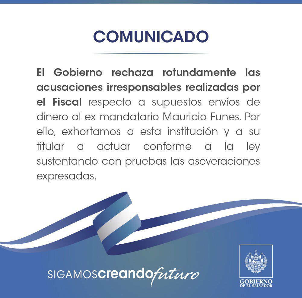 Información importante para conocimiento de todo el pueblo salvadoreño respecto a las declaraciones del Fiscal General.