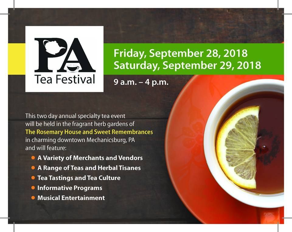 TeaTimeMag's tweet photo. Join fellow tea lovers for a full lineup tea tastings, lectures, and more at the Pennsylvania Tea Festival, September 28 and 29, in Mechanicsburg, PA. Visit https://t.co/VacsMgNkIJ for a complete schedule of events and tickets. #TeaEvents #TeaTravels https://t.co/ei0dT6jWYB