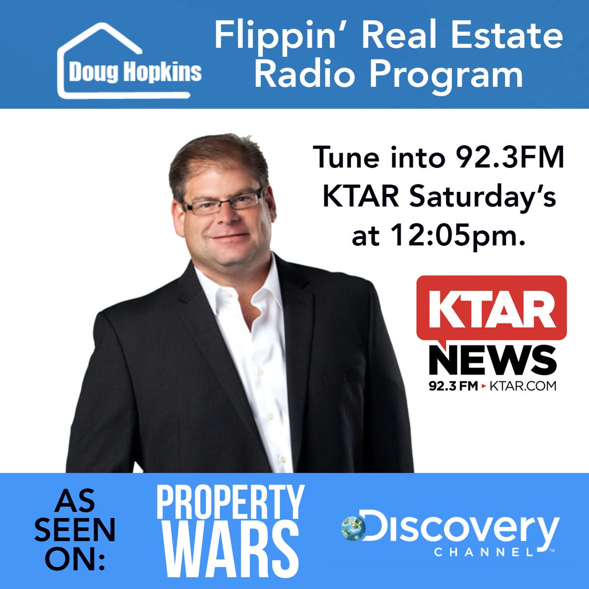 propertydoug's tweet photo. New show --> One hour until we broadcast LIVE from Doug Hopkins International // our new Realty Executive office on Recker/Brown. #doughopkins #radioshow #ktar #propertywars https://t.co/vemABsvECt
