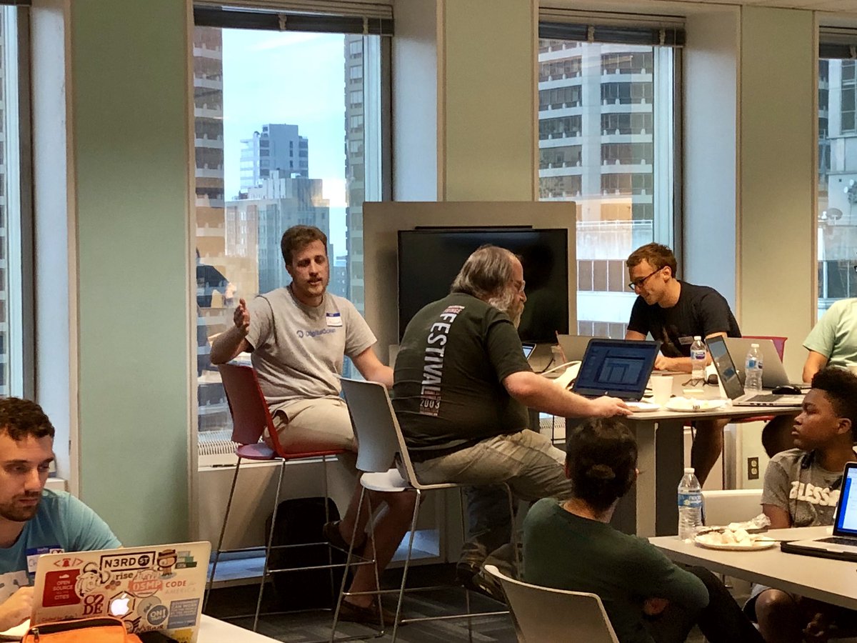 CodeForPhilly's tweet photo. At #NDoCH presenting data ๐ discoveries...and maybe new #CodeforPhilly projects! #civictech #NationalDayofCivicHacking https://t.co/GxhRIbZSur