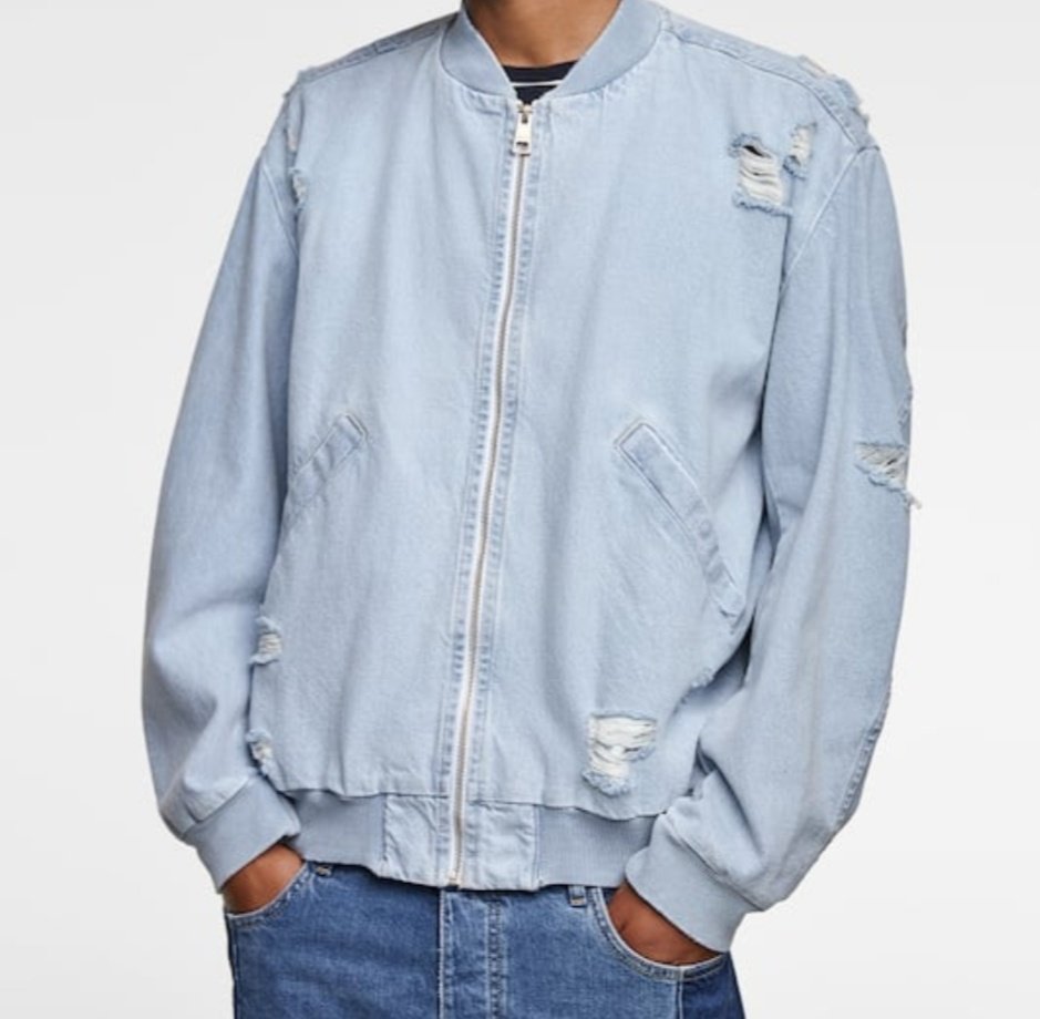 zara denim bomber jacket