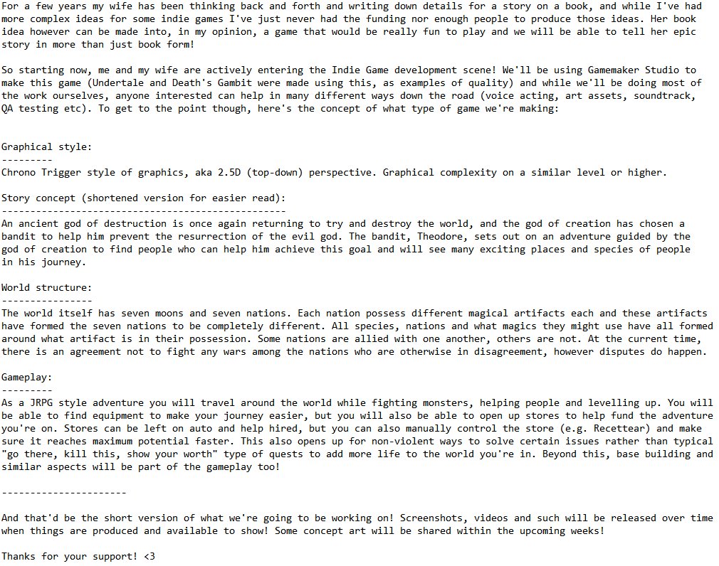 saythorlar's tweet image. ANNOUNCEMENT: Me and my wife @Chibiquita are going into indie game development! More details below.

Also, feel free to like or RT on this to spread the news or to just hype it up! Thanks in advance for the strong interest already! &amp;lt;3