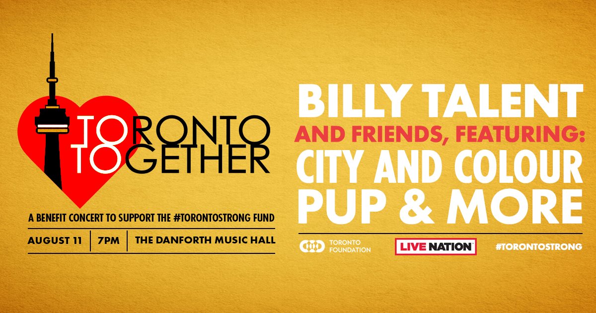 Thank you to #hospitalitycommunity who supported #TorontoStrong #danforthshooting for <a href="/BillyTalentBand/">Billy Talent</a> fundraising concert tonight, your donation is greatly appreciated <a href="/BarIsabel797/">Bar Isabel</a> <a href="/barberiansTO/">Barberians Steak TO</a> <a href="/BroadviewHotel/">Broadview Hotel</a> <a href="/Donnelly_Group/">Donnelly Group</a> <a href="/thedrakehotel/">The Drake</a> @4_TheLoveOfFood <a href="/HazeltonTO/">The Hazelton Hotel</a>...tbc