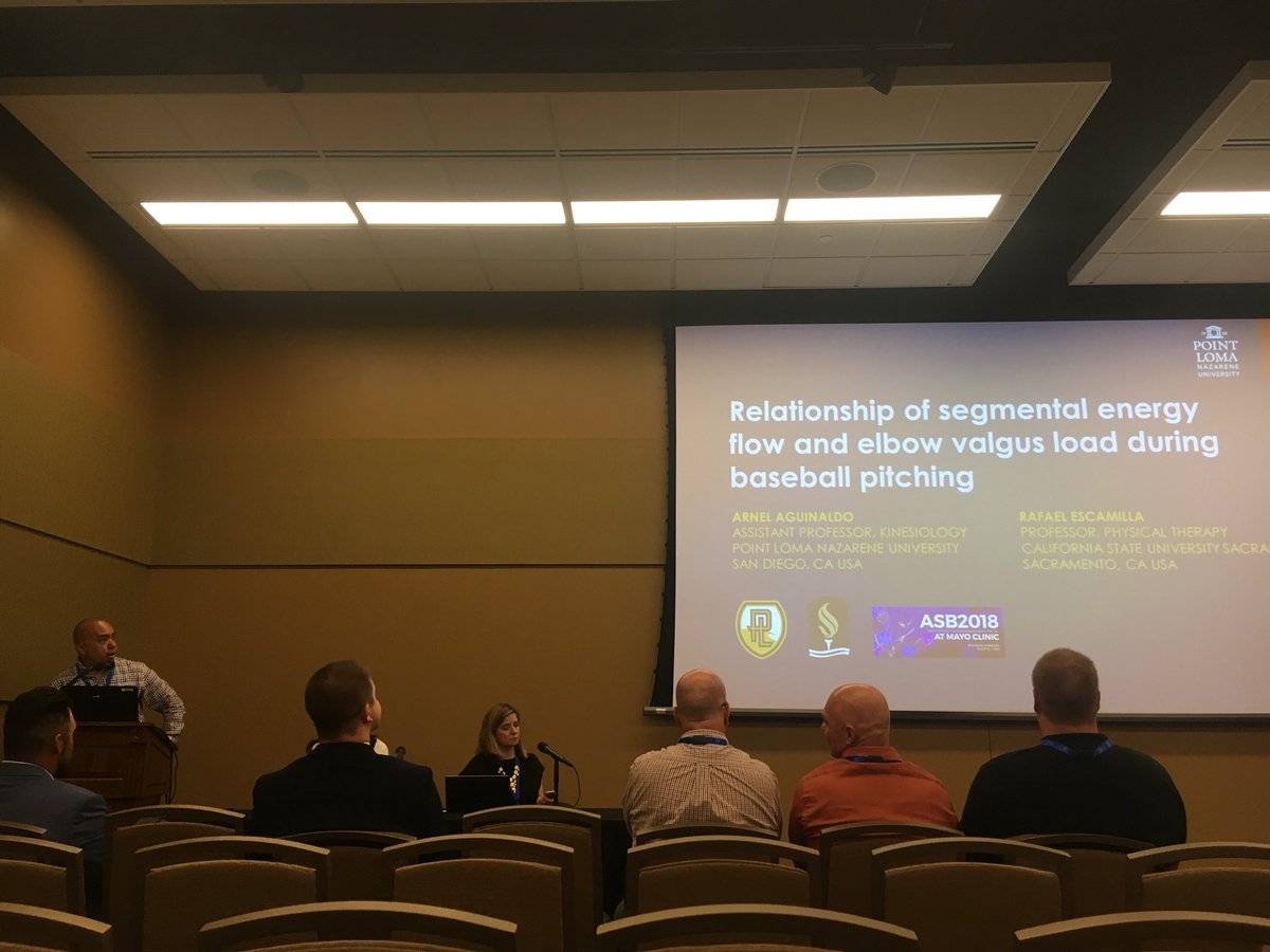Arnel_Aguinaldo's tweet photo. Despite the💡mysteriously going up during my talk 😱, I got to share our ⚾️ research at @PLNU with my @AmSocBiomech peers at #asb42 https://t.co/JBM0ZmJY7g