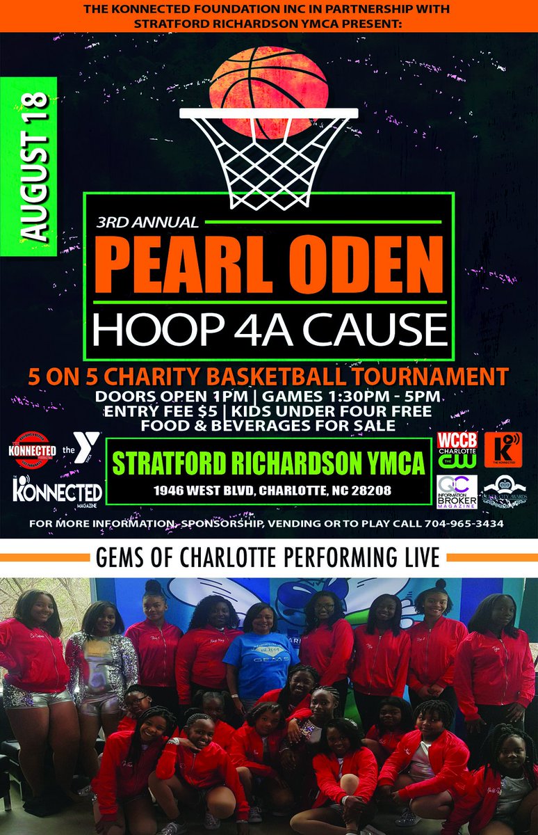 KonnectedCares's tweet photo. Come see the GEMS of Charlotte perform at the #PearlOden #Hoop4ACause charity basketball event Aug 18. #TheKonnectedFoundationInc https://t.co/0Kr1nfYHOs