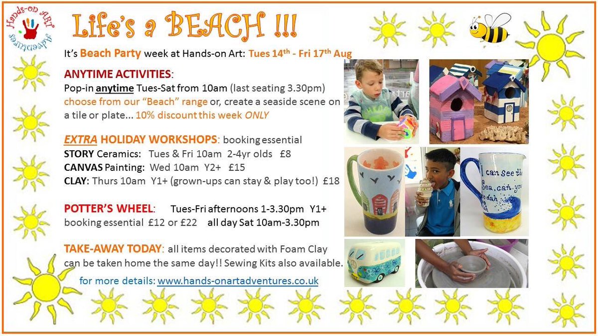 ACreativeHunt's tweet photo. Some fantastic activities this upcoming week at @hands_onart !! Highly recommend this amazing creative place to make some precious unique keepsakes and gifts.
Which activities will you join in with? #Berkshire #surrey #windsor #fundayout #potterypainting #reading #marlow #staines https://t.co/4iQCsjfW9E
