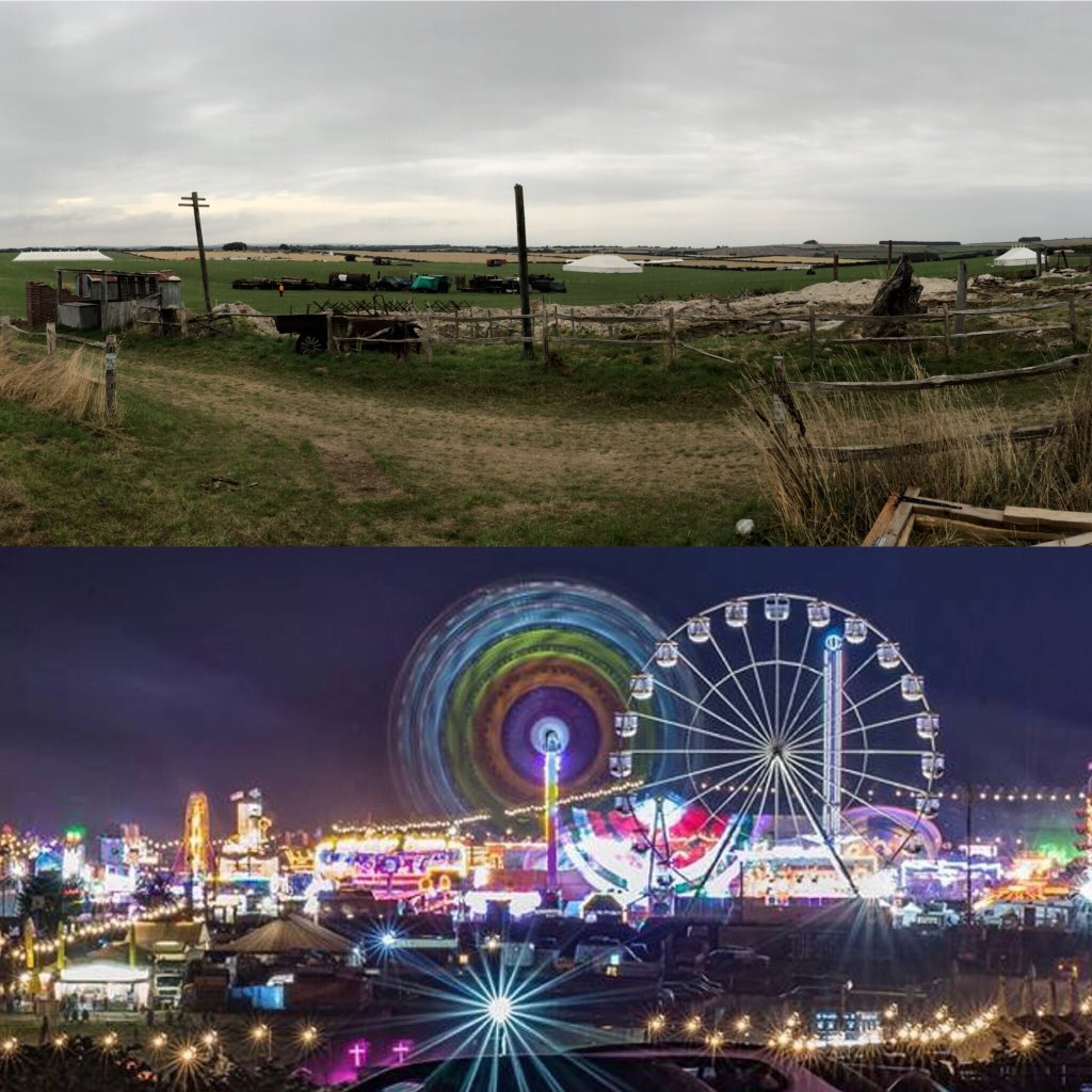 dekittykat's tweet photo. It’s mad to think what the Great Dorset Steam Fair site looks like today versus what it will look like in 11 days.......#countdown #cantwait #ww1 https://t.co/rDr15zrqPi
