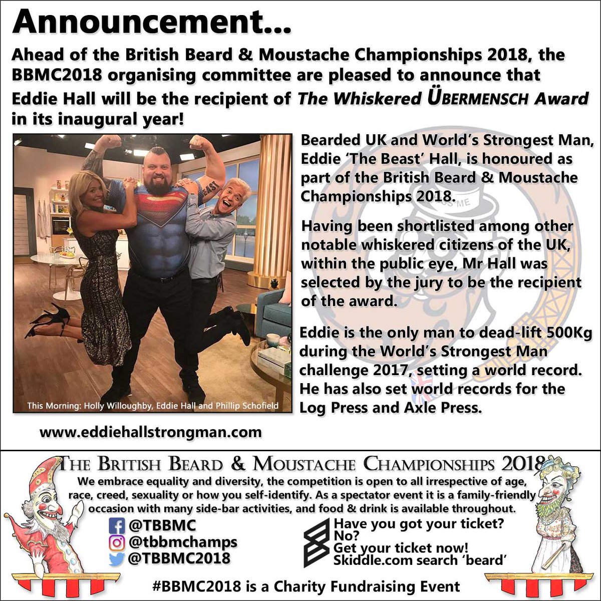 Whiskered Ubermensch...
#BBMC2018
skiddle.com search beard
<a href="/WoodysForMen/">Woody's Grooming</a> @Captainfawcett <a href="/sandgrownbeards/">Sandgrown Beardsmen</a> <a href="/HonestAmish_com/">Jed</a> <a href="/thebluebeards/">The Bluebeards Revenge</a> <a href="/urbangentstyle/">The Urban Gent</a> <a href="/bobosbeard/">Bobo's Beard Company</a> <a href="/eddiehallWSM/">Eddie Hall - The Beast</a>
#BlackpoolRockz #theBside #charity #equality #diversity #jointhefun #ubermensch #wsm