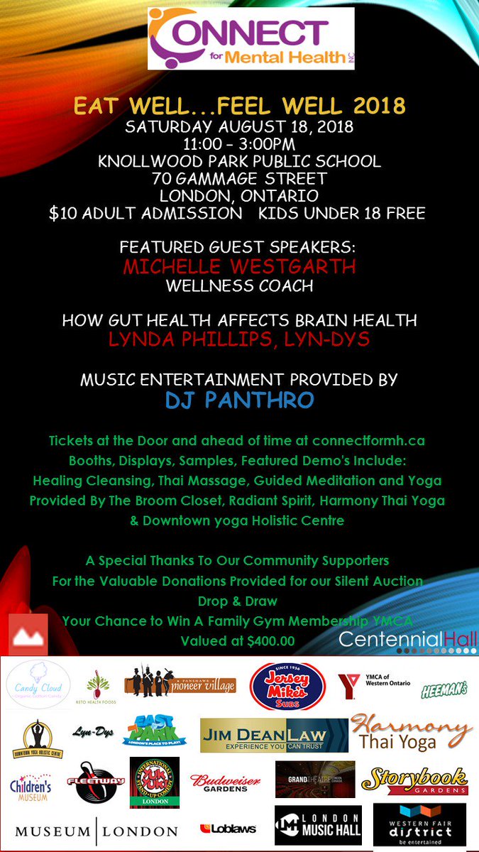 ConnectforMH's tweet image. EAT WELL... FEEL WELL Saturday August 18 - mailchi.mp/0468b0f30233/e…