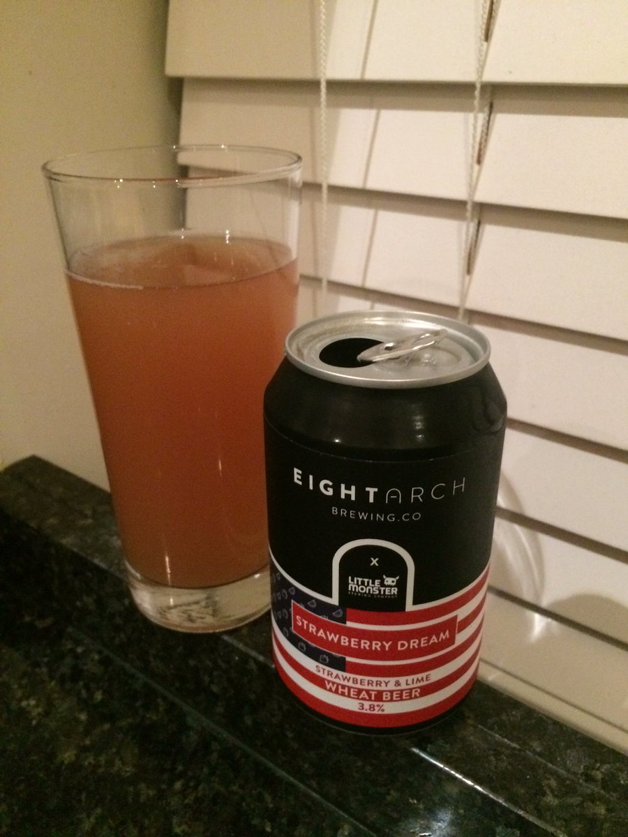 beerbuddy44's tweet photo. Awesome and different wheat beer from @8ArchBrewing. Strawberries. Lime. Wheat Beer. Not too tart, very flavoursome and refreshing https://t.co/kyl1wAT7dS
