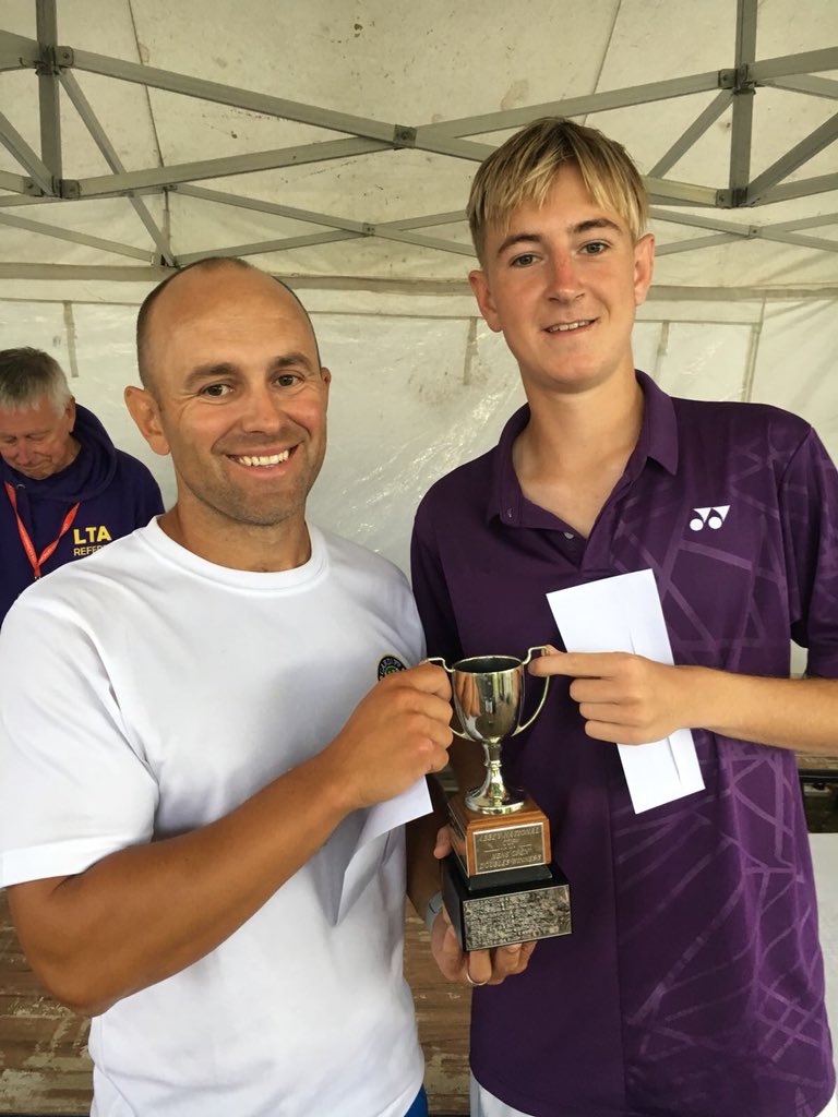 TennisCardiff's tweet photo. @Bradyboyx3 @YCSports Well done Tiarnan fantastic achievement. Pleasure was JW’s playing with you after everything you’ve been through together. #player/coach #teammates #doublespartners #friends https://t.co/eHrJwz3NCL