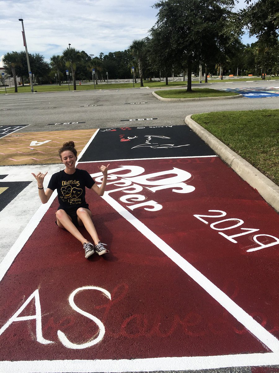 abster1201's tweet photo. They said paint your Senior parking spot something you love and of course I chose @drpepper https://t.co/vUbL6W05p8