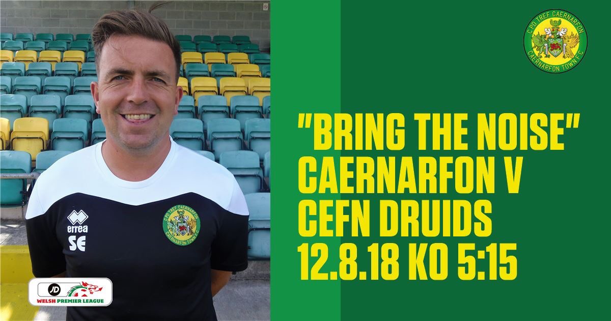 CaernarfonTown's tweet photo. We would love to see a big turn out at the Oval tomorrow as @seanyeardz3 and his team take us into our first @WPL_Official match for a decade #UnClwb https://t.co/sNNcJEpkNU