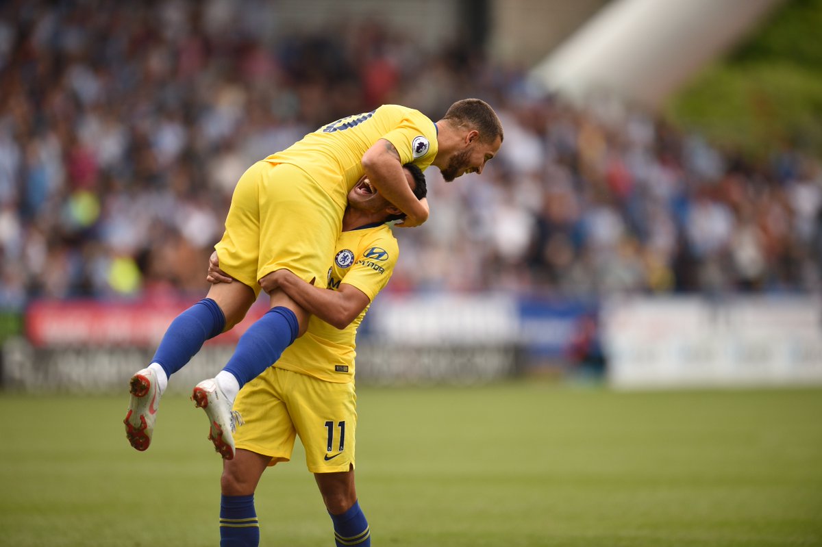Eden Hazard's game by numbers vs. Huddersfield:

100% take-ons completed
34 touches
23 passes
6 take-ons
1 foul won
1 shot
1 assist

And that was in 14 minutes.
