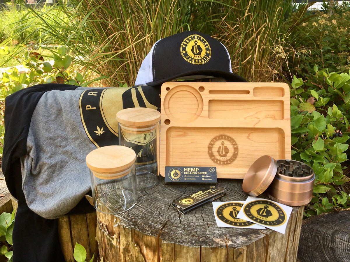 WIN this <a href="/ProhibitionCan1/">Prohibition Cannabis</a> Prize Pack by FOLLOWING their Page and RT this post!

Includes a BC Maplewood rolling tray, grinder, glass containers, rollies, tee and cap!

Be sure to check out their full line of retail/wholesale products at
prohibitioncannabis.ca

*Cdn Shipping only