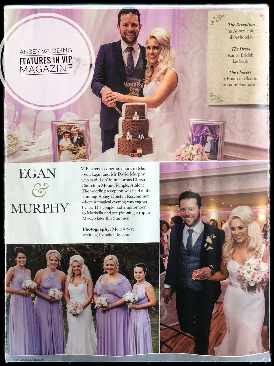 GeraldineGrealy's tweet photo. Great to see local couple and @Abbeyros feature in this months @VIPmagaz ❤️#Celebritymag #vip #vipweddings https://t.co/gyA07s5vzr