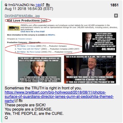 Image result for Sometimes the TRUTH is right in front of you. https://www.breitbart.com/big-hollywood/2018/08/11/photos-surface-of-guardians-director-james-gunn-at-pedophilia-themed-party/&#65533;&#65533; These people are SICK! You people are a DISEASE. We, THE PEOPLE, are the CURE. Q