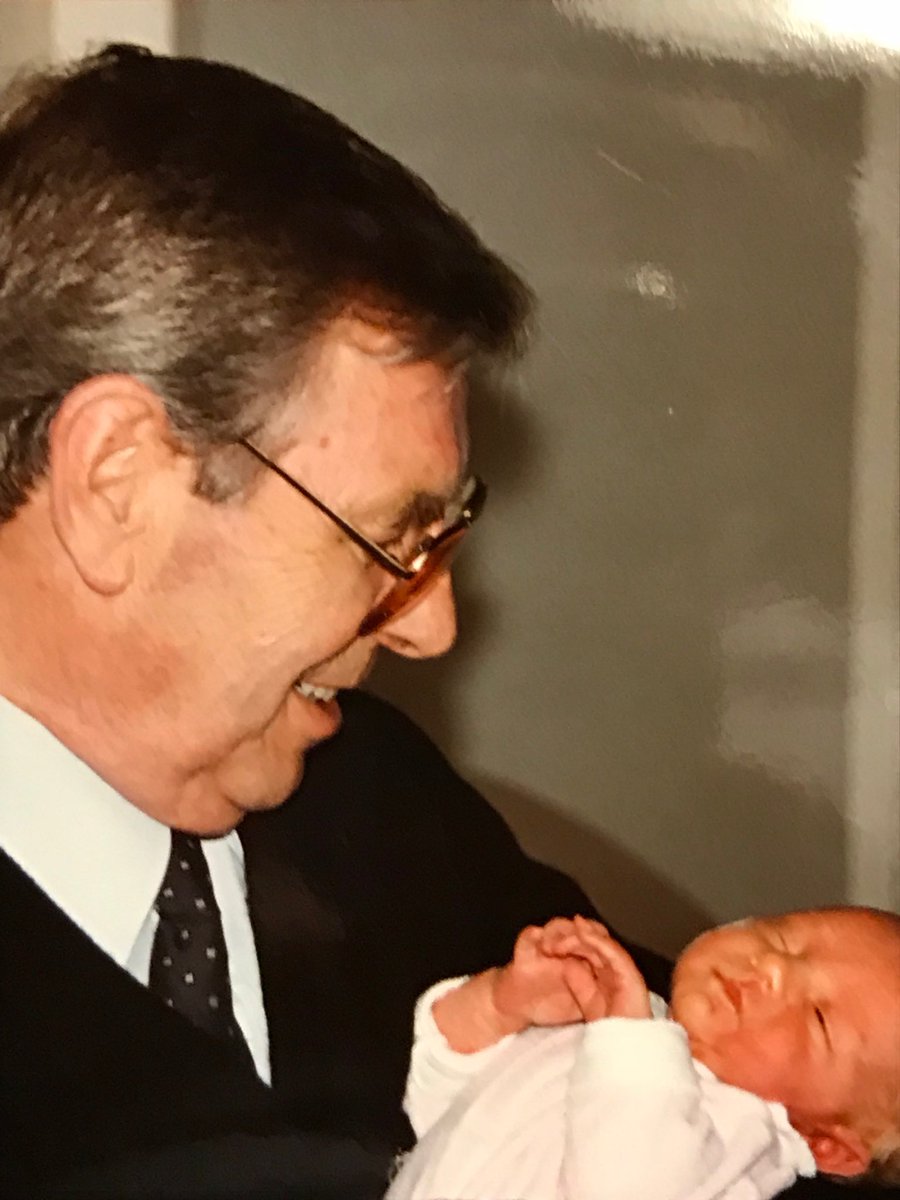 Gary1hart's tweet photo. My long departed hero cuddling my first born Jambo   #luvyoualwaysdad https://t.co/O0fNudg6y1