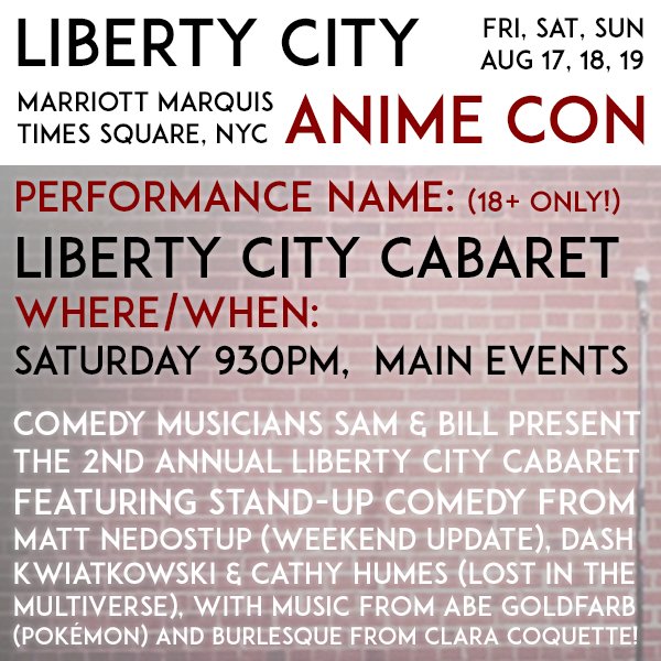 SamAndBillMusic's tweet photo. YO YO YO!
#SamandBill are at @LibertyCityCon next week! Check us out at the following DOPE SHOWS: https://t.co/obDkevyAEa