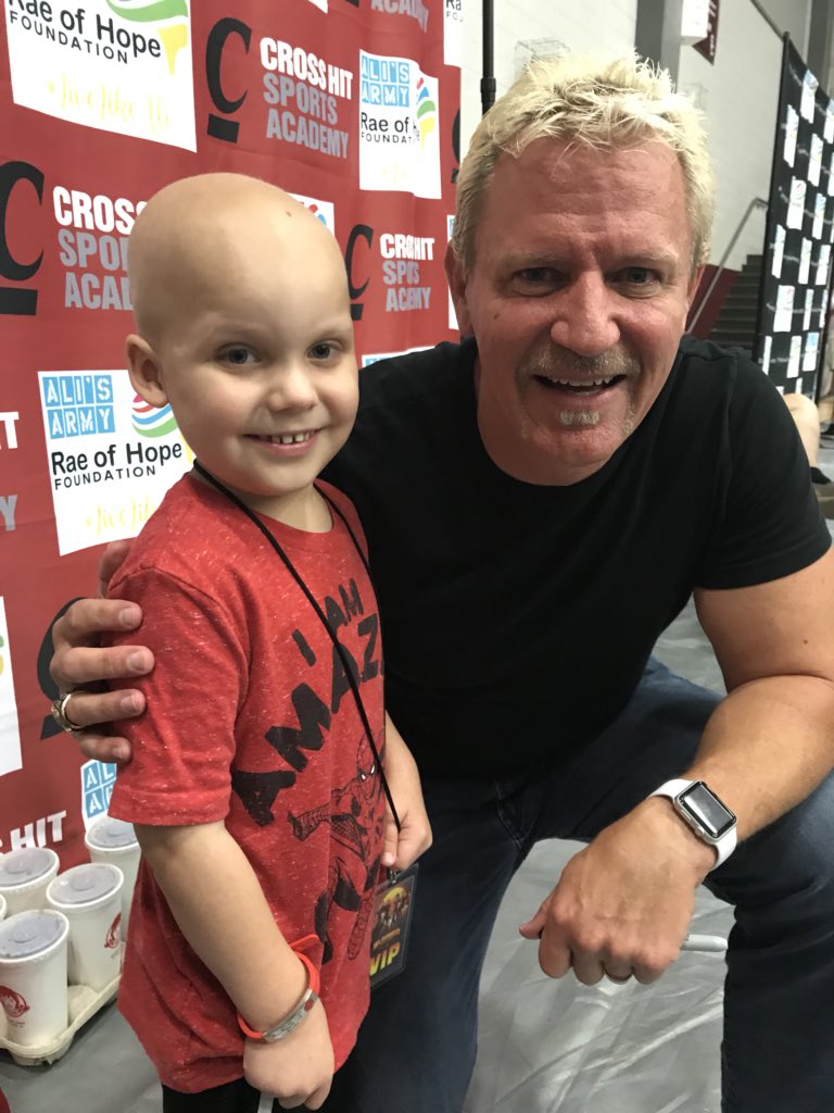 RaeofHopeFnd's tweet photo. This is what it’s all about folks. Everything we do is to not only help others but keep Ali’s memory and fighting spirit alive. Everett &amp; @BridgesHolley I hope you made memories last nite to last a million lifetimes. @TriedNTruePro @RealJeffJarrett @GFWWrestling https://t.co/EhVhUEANvp