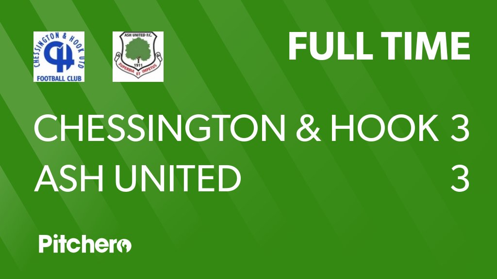 FULL TIME: Chessington & Hook United 3 - 3 Ash United #CHEASH #Pitchero pitchero.com/clubs/ashunite…