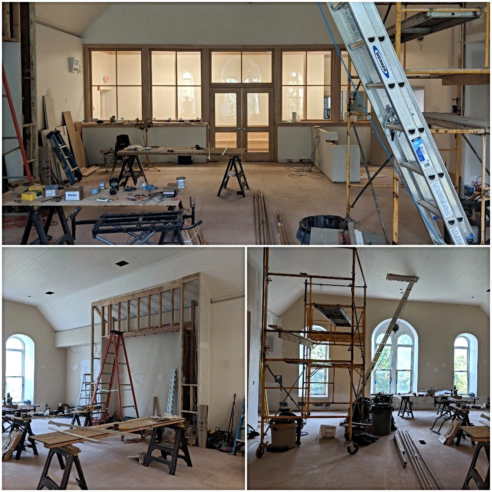 This photo features our Library Renovation Project: Phase II 📚in progress this summer. We hope you will all enjoy our new, modern library this year thanks to the generous donations of our community to the Paddle Raise at last year's Auction! #schoollibraries #read #phled