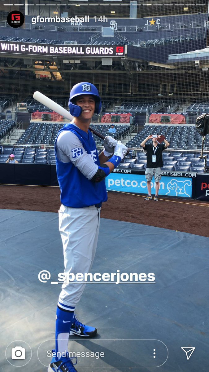 Who would have guessed 10 years ago @spencerjnes would be back in this dugout @PetcoPark playing the PG All-American Classic in front of a hometown crowd!  @PGAllAmerican @PerfectGameUSA @Padres @gformbaseball #WestSquad