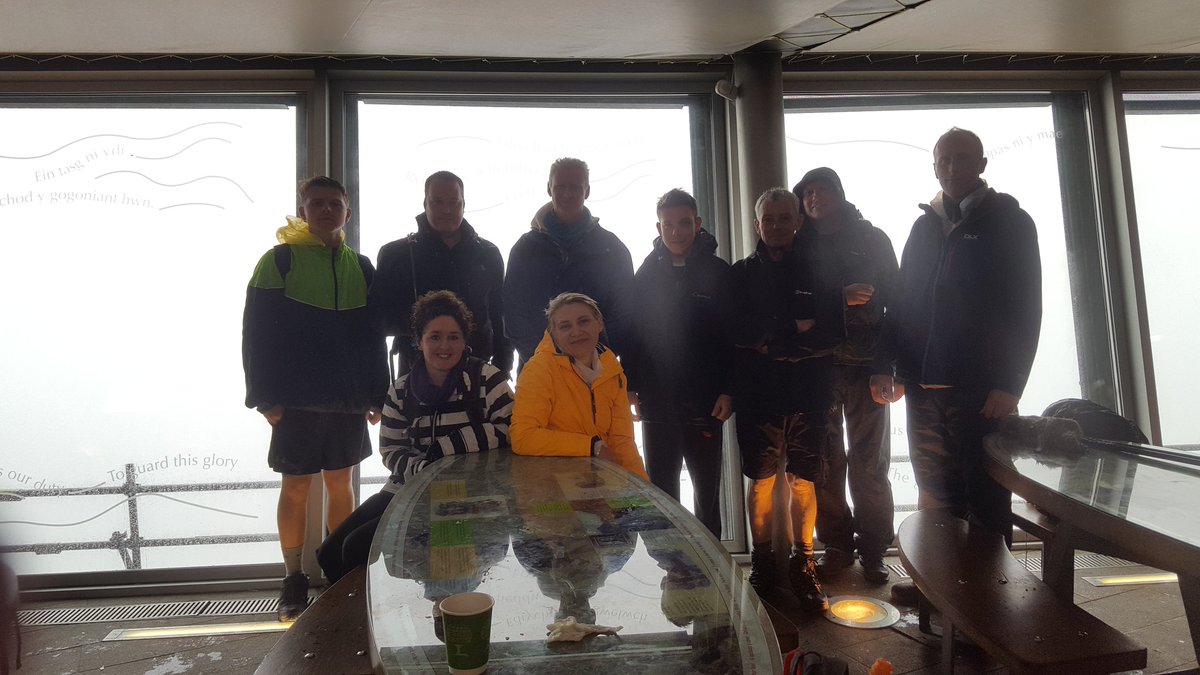 Snowdon done and OMG what a challenge it was!!! Terrible wind, fog and rain but we did it!! We achieved a fantastic challenge in doing the Welsh 3peaks. Thank you all who has donated. It's not to late to give... @MacmillanCymru