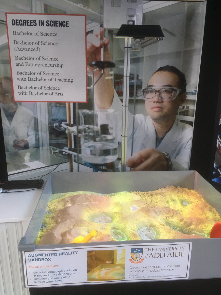 Richard Lewis (@Richard_J_Lewis) on Twitter photo 2018-08-11 23:23:08 Your degree in Science @UniofAdelaide awaits! Come and visit us at the Augmented Reality Sandbox during #UAOpenDay. We are located opposite The Braggs building in Your degree in Science @UniofAdelaide awaits! Come and visit us at the Augmented Reality Sandbox during #UAOpenDay. We are located opposite The Braggs building in