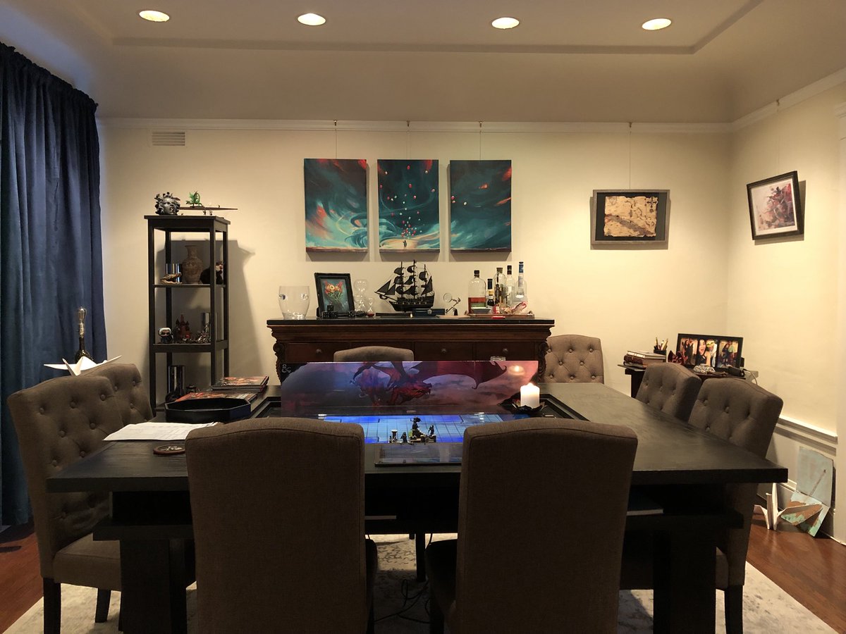 Sorta_Etrangere's tweet photo. Our #Dnd room aka “The Portal” #DungeonsandDragons #rpg #tabletopRPG https://t.co/2XsQYKRUJS