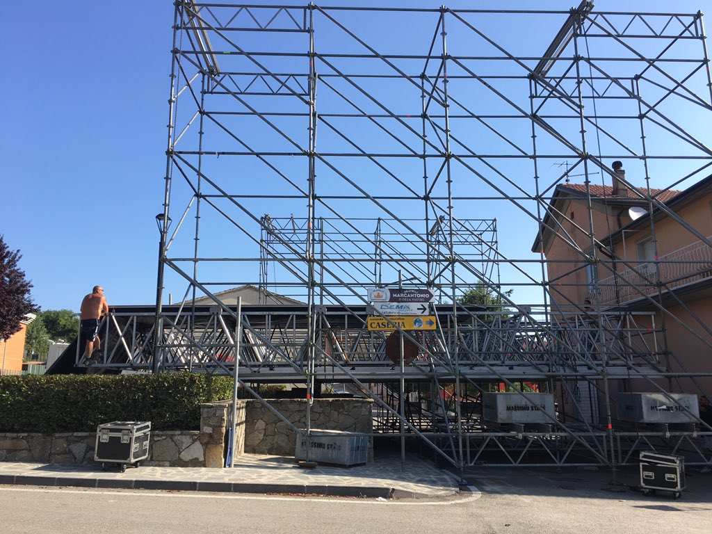 travelwithval's tweet photo. This tiny Italian piazza in my @Ancestry village is transforming into a stage for a most under the radar @Ferragosto event. A tribute concert by Maestro Antonio Pappano in honor of his Dad. #dnavacations @23andMe #rootstravel https://t.co/PbmBDy614r