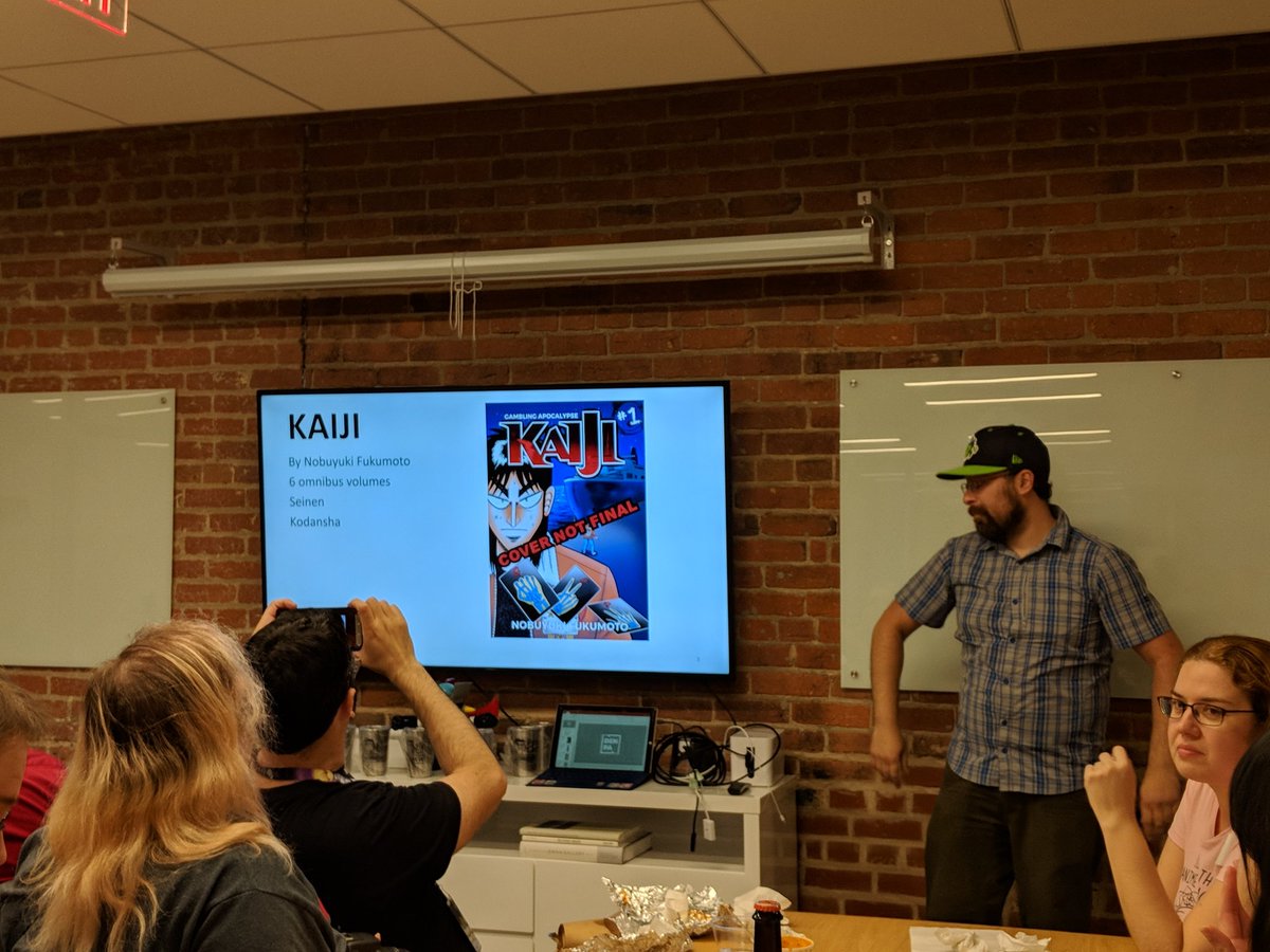 Ed Chavez presenting a Kaiji license announcement
