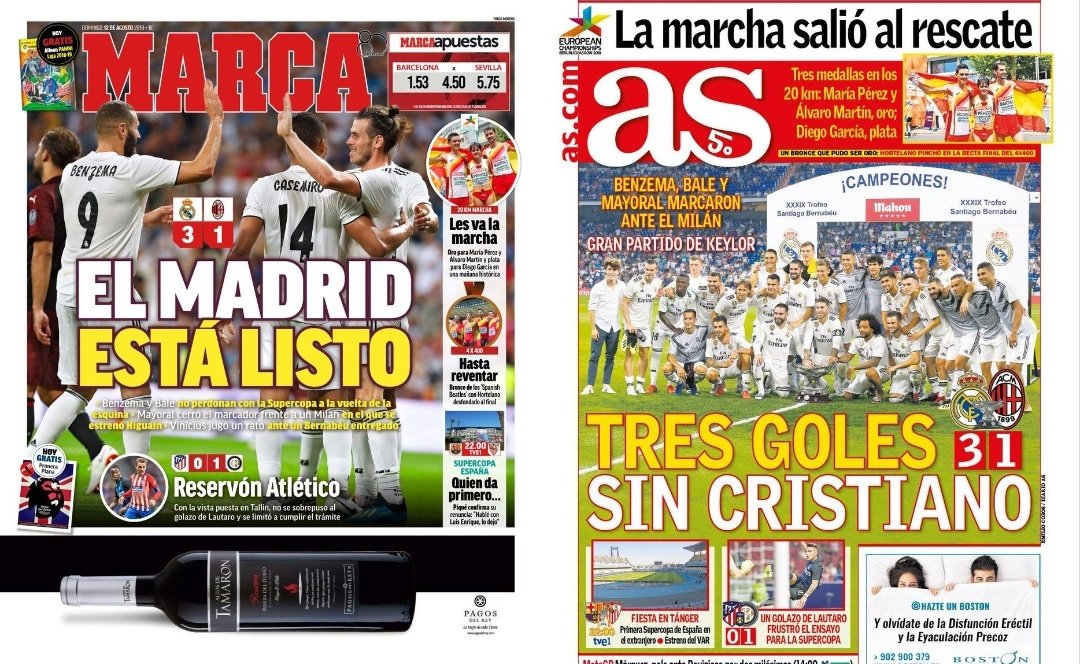 Competimos UN DÍA AL AÑO. HACEMOS HISTORIA. Y la prensa de nuestro país prefiere destacar el enésimo trofeo NISU de fútbol.
Prometo que algún día conseguiremos que esto cambie.
Decepción <a href="/marca/">MARCA</a> y <a href="/diarioas/">Diario AS</a>