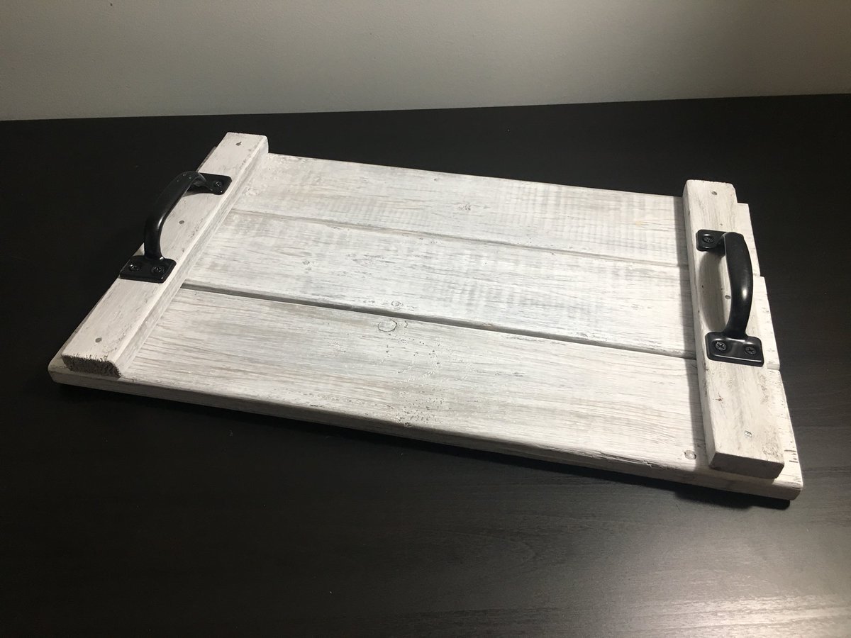 SueMainolfi's tweet photo. This handcrafted Rustic Wooden Serving Tray is the perfect addition to any home.
It can be used to entertain guests, or simply as a great decor piece.
It is 10.5”W x 18”L  but is available in a variety of colours &amp;  sizes &amp; can be customized.
#rustictray #diyhomedecor #handmade https://t.co/MgtPoDwMOJ