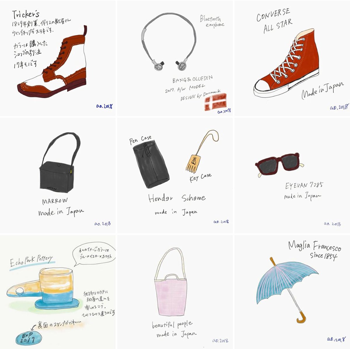 柿内 奈緒美 Kamado Auf Twitter 昔からストーリーがあるもの オンリーワンのもの こだわりがあるものが好き 持ち物スケッチ Ipad芸人