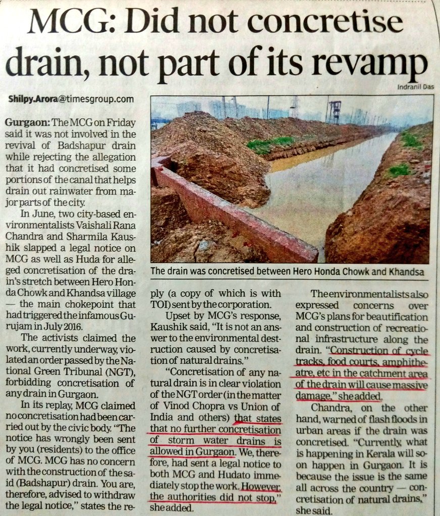 Ravi08410222's tweet photo. #AbwFraud
#MCG is #just #passing d #buck
Is it #not #beautification& #construction f #recreational #infra #along #drain #concretisation?
#Claerly #they #intend 2 #do #that
#Work is #goinon #between #HeroHonda #chowk& #Khandsa #village by #voilating d #order by #NGT
#RERA #diluted https://t.co/yeD4WWSYhW