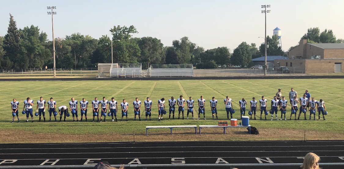 BalounKristin's tweet photo. Nice opening program for Pheasant Football! Can’t wait for Friday nights under lights! https://t.co/Xg1PRWWLu7
