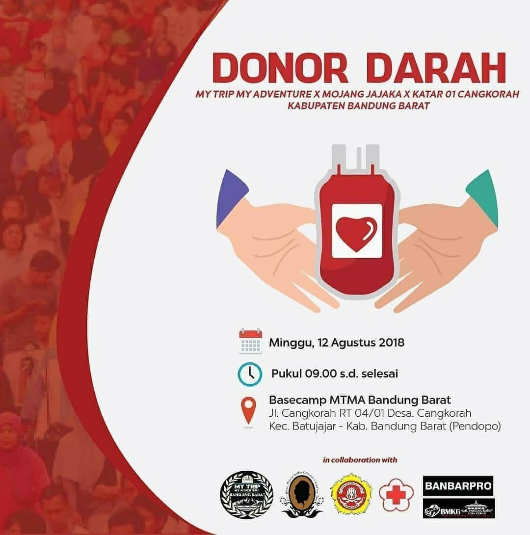 #INFO #Dondar #BandungBarat | 12 Agustus 2018 | 09.00 - selesai |  Basecamp MTMA Bandung Barat (JL Cangkorah Rt 04 Rw 01 Desa Cangkorah Kec. Batujajar Kab Bandung Barat) | <a href="/june_bfl/">June Malkan</a> Cc : <a href="/dondarbdg/">Komunitas Donor Darah Bandung</a> <a href="/infobdg/">BANDUNG ᮘᮔ᮪ᮓᮥᮀ</a> <a href="/ais_bandung/">AIS BANDUNG</a> <a href="/bandungtv38/">Bandung TV Official</a> <a href="/bflbandung/">BFL Chapter Bandung</a> @humasbdg <a href="/bandung/">ؘ</a> #YukDonorBareng
