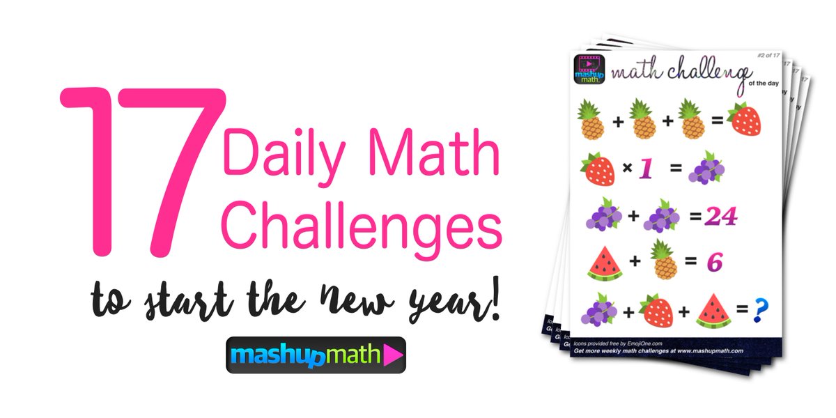 mashupmath's tweet photo. Are you ready for 17 days of free daily math challenges? Access all 17 w/ answer key at https://t.co/oYiHFujGJZ #edchat https://t.co/IhFewt7gxh