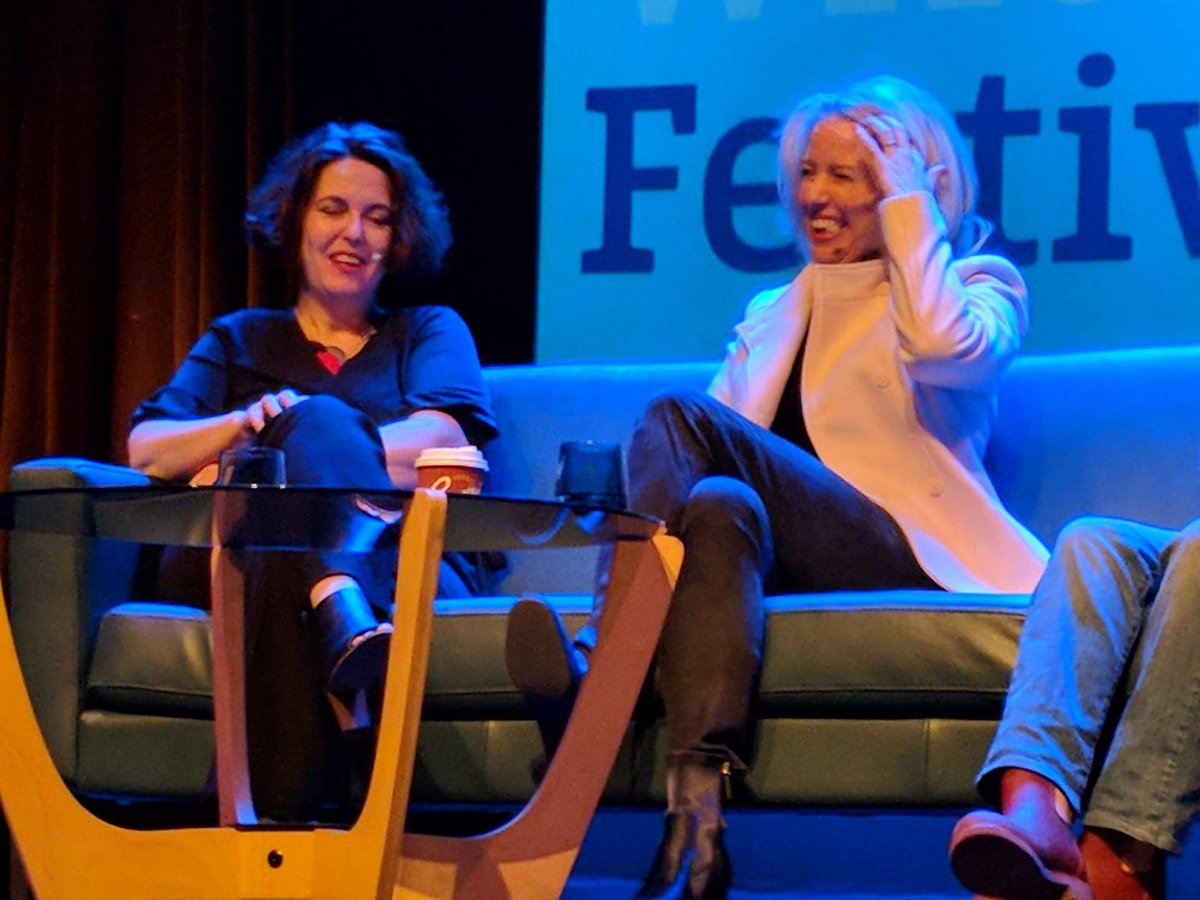 WIAfestivals's tweet photo. Laughing at the table warfare and food self identities - vegan, vegetarian, pescatarian, meat and pasta-arians @chloeshorten @friendlysavage #BWF2018 https://t.co/YH0U5h69Qw