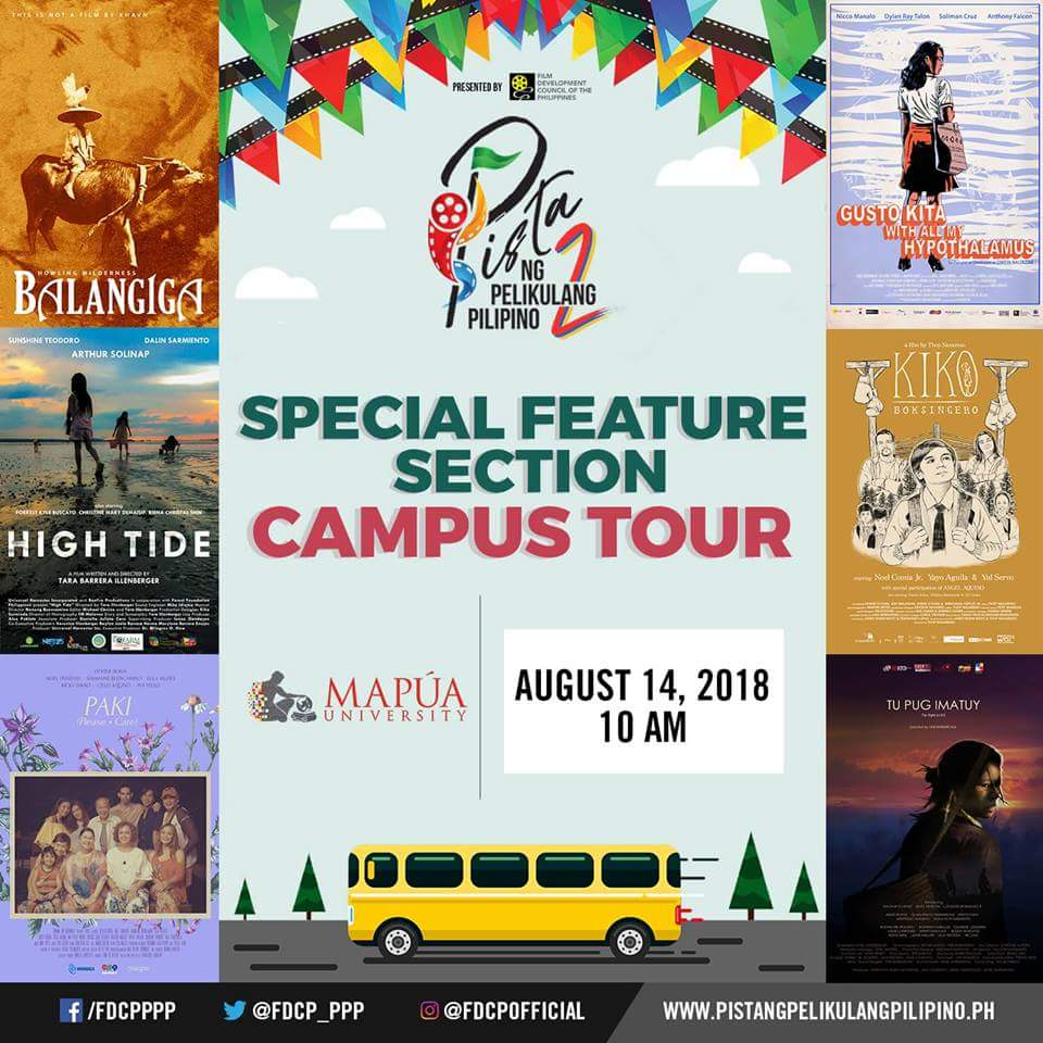 HirayaSC's tweet photo. Meet the filmmaker/s of the 6 films that will be part of the Pista ng Pelikulang Pilipino 2 Special Feature Section

FDCP Pista ng Pelikulang Pilino 2
August 14, 2018
Mapua University
Plenary Hall
10AM Onwards.

For more details. Visit. https://t.co/aFVr5amxYE
@Maarrrk https://t.co/QDFsUGARXt
