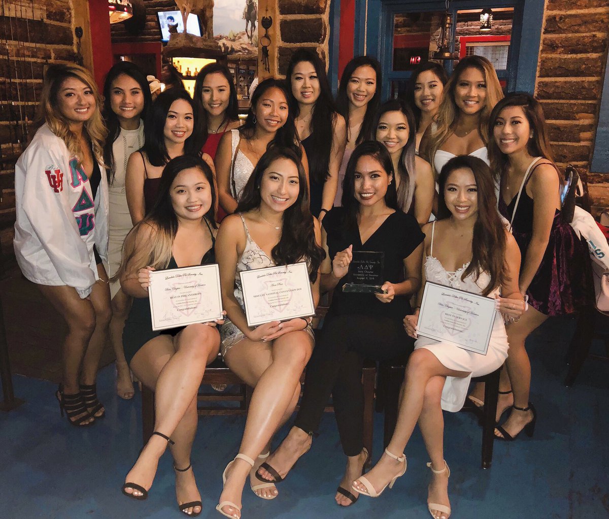 HoustonLDPsi's tweet image. We are SO honored to be this year's recipient of the "Best in Philanthropy", "Best in Service", and "Miss LDY 2018" awards at National Convention along with....OFFICIALLY gaining our CHAPTER status!!🌟

Thank you to all the sisters of Lambda Delta Psi...WE DID IT!!
#whyichoseldy